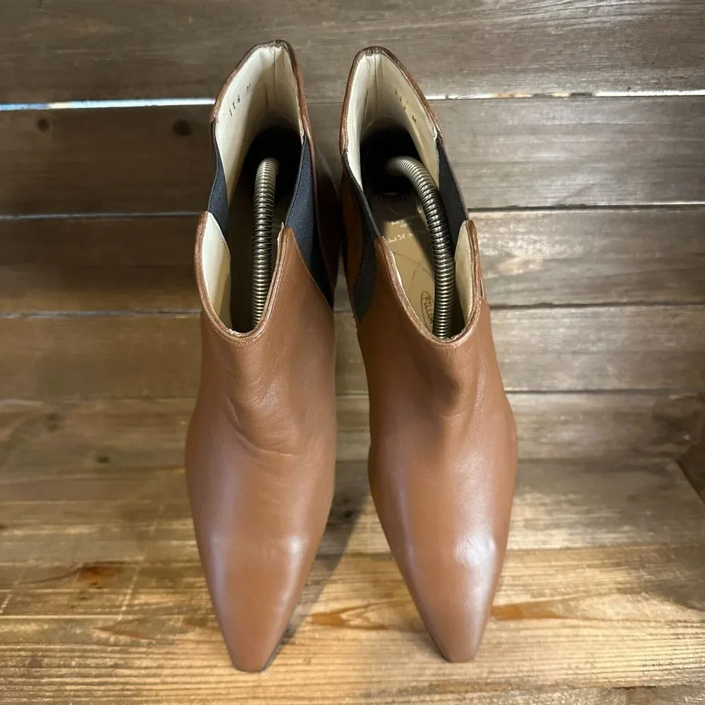 Womens Amalfi By Rangoni‎ Isole Brown Leather Chelsea Ankle Boots Size 11.5 M